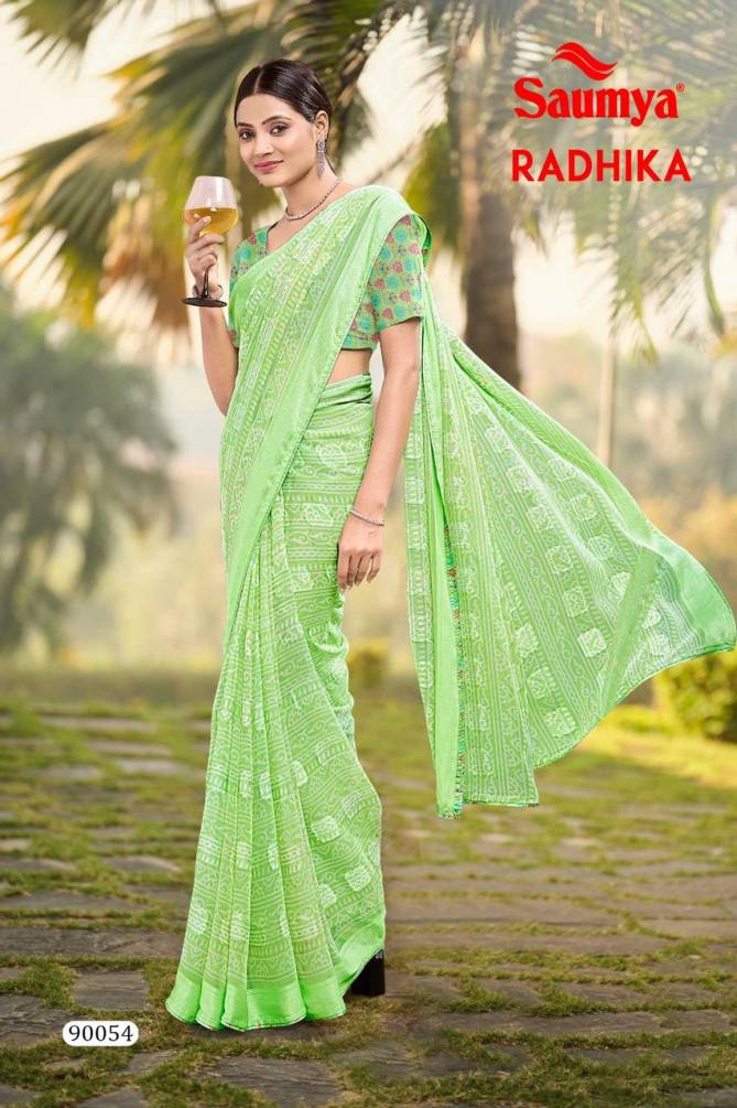 Radhika By Saumya Printed Georgette Sarees Wholesale Shop In Surat